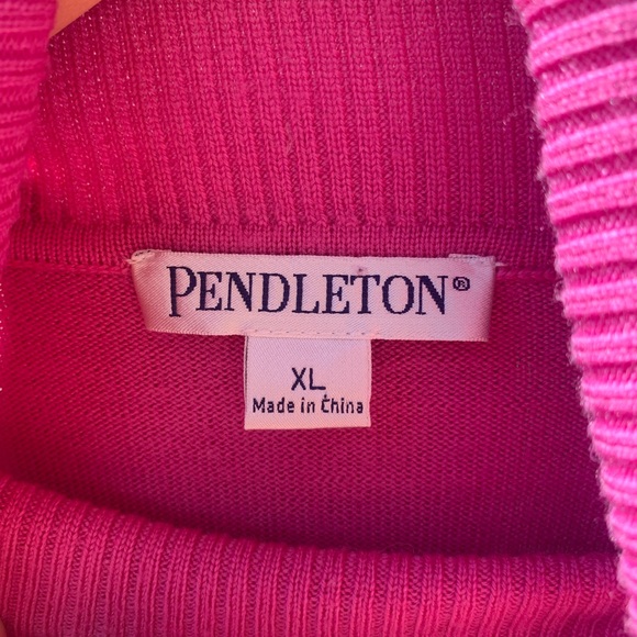 Pendleton pink turtleneck pink sweater 100% merino wool size XL - Picture 6 of 15